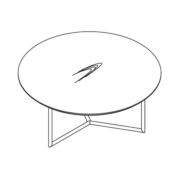Журнальный столик MIRAMAR шпон ореха F, черный матовый лак диаметр 80