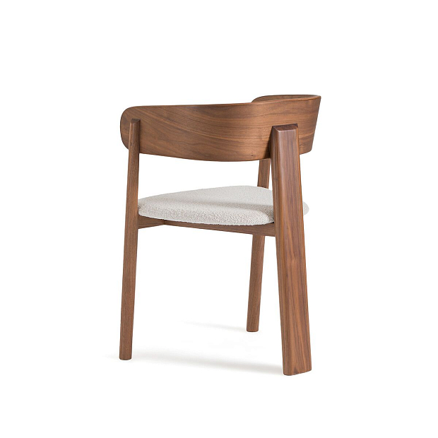 Кресло обеденное с обивкой из буклированной ткани от Э Галлина Marais каштановый