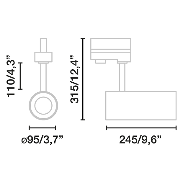 Трековый светильник Fuga LARGE белый LED 23,5W 3000K 24є DALI