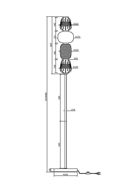 Напольный светильник (торшер) Pattern MOD267FL-L32G3K