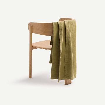 Толстый льнянй плед Boreo 140 x 190 см зеленый