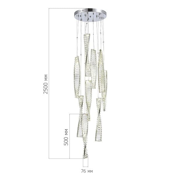 Светильник подвесной ELICA Хром/Прозрачный LED 1*99W 4000K