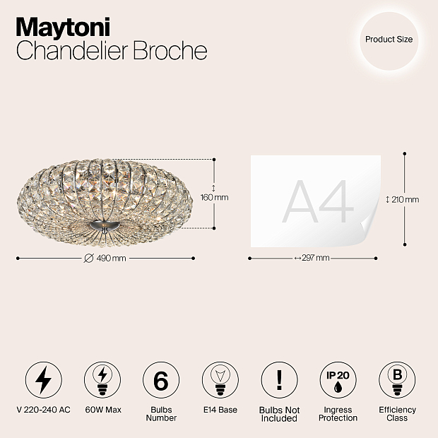 Потолочная люстра Maytoni Broche DIA902-06-N