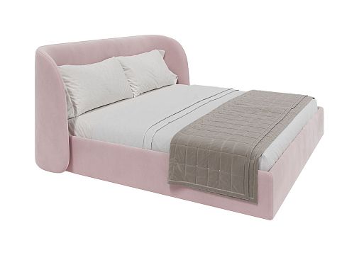 Кровать двуспальная Classic 200 см (розовый, велюр)
