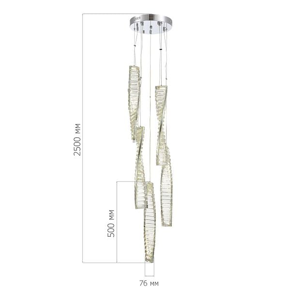 Светильник подвесной ELICA Хром/Прозрачный LED 1*55W 4000K