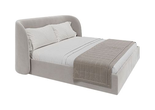 Кровать двуспальная Classic 200 см (серый, велюр)