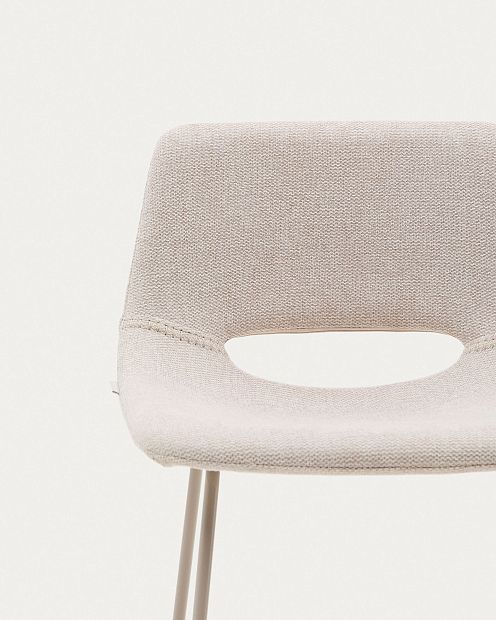 Полубарный стул Zahara бежевого цвета со сталью бежевого цвета