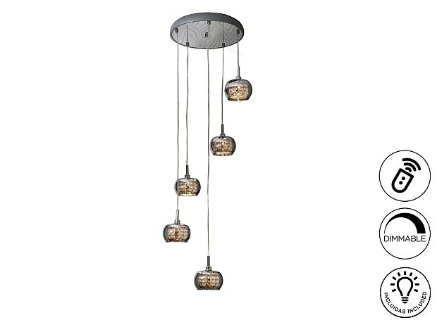 Подвесной светильник Arian 5L сталь DIMABLE