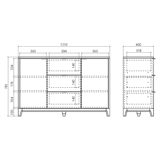 Комод CS039 Темный дуб