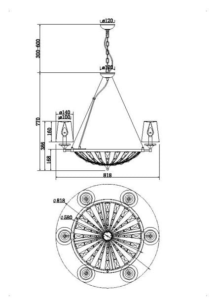 Подвесной светильник Pantheon H021PL-06CH