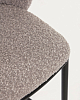 Превью Полубарный стул Ciselia из серой ткани букле и черного металла 65 см