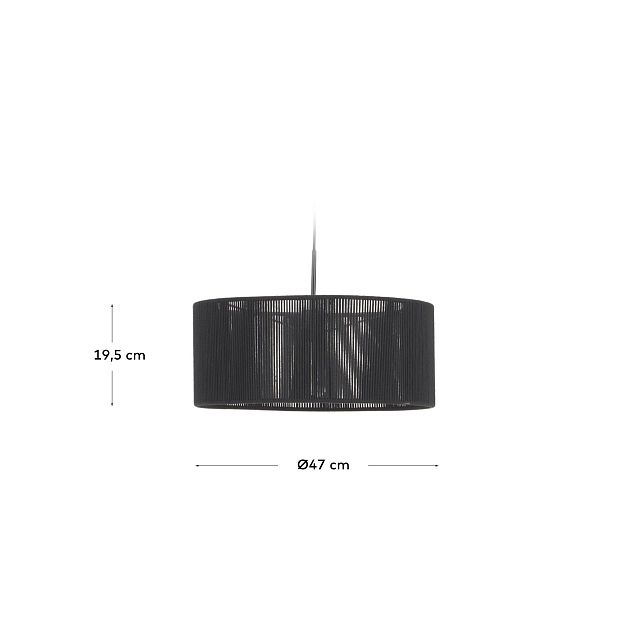 CANTIA Cantia cotton ceiling light shade with black finish Ш