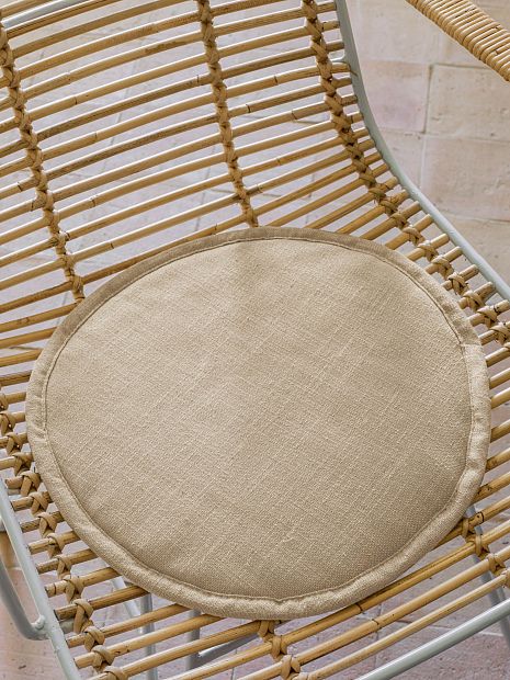 Круглая подушка для стула Prisa горчичная, 35 см