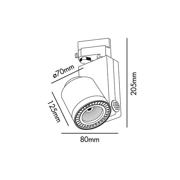 Трековый светильник NANO CYLINDER черный LED 7W 3000K 56є