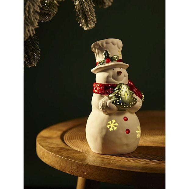 Декор новогодний с подсветкой classy snowman из коллекции new year essential, 20 см