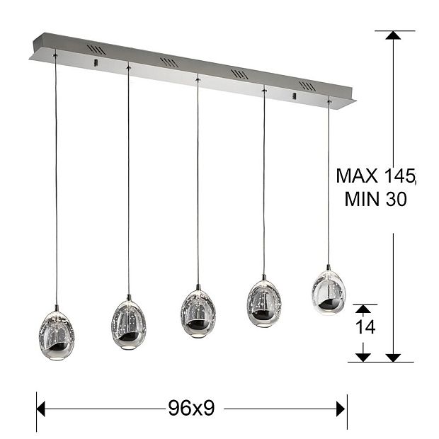 Подвесной светильник Rocio 5L хром DIMMABLE