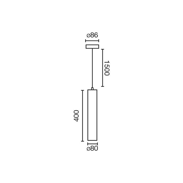 FOST Подвесной светильник Ш80 28W черный 23° 2700K CRI90 TRIAC