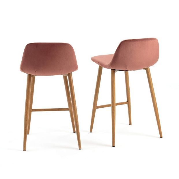 Барные стулья средней высоты комплект 2 шт Lavergne розовый