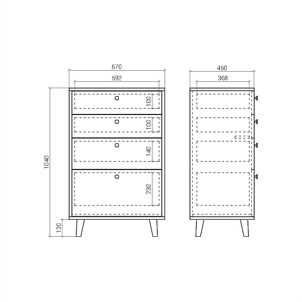 Высокий комод Twin TW020 сланец RAL 7015