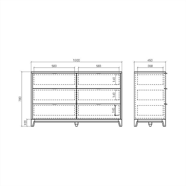 Комод CS042 Темный дуб, бежевый Ral 1019