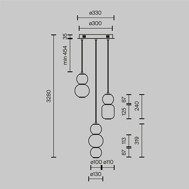 Подвесной светильник Maytoni MOD273PL-L33G3K