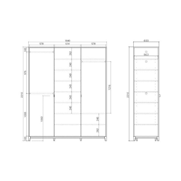 Шкаф Case CS225 Дуб тобакко, речной камень RAL 7030