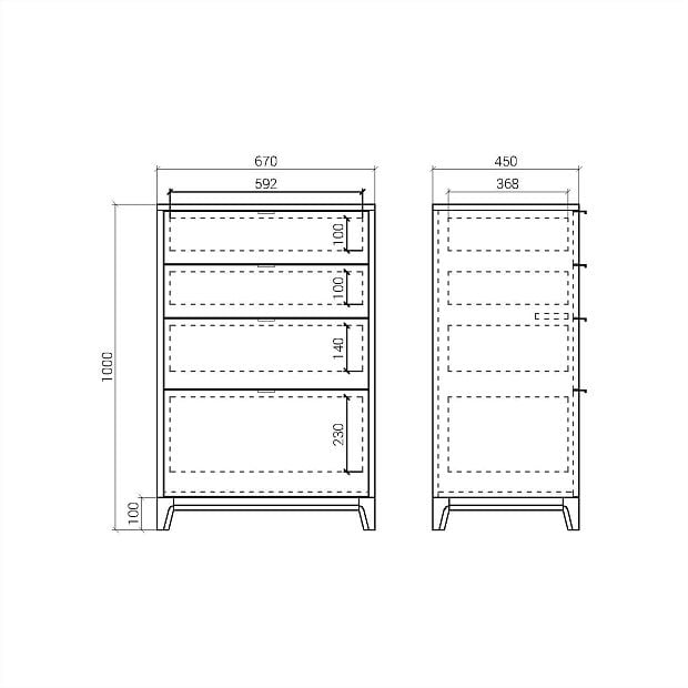 Высокий комод Case CS020 оливковый RAL 7003