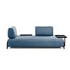 Превью Синий 3-местный диван Compo с большим подносом 252 см