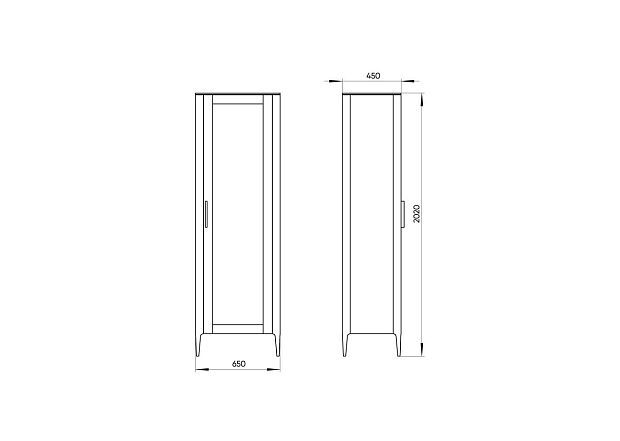 Витрина Type oak стеклянная высота 200 см R (белый)