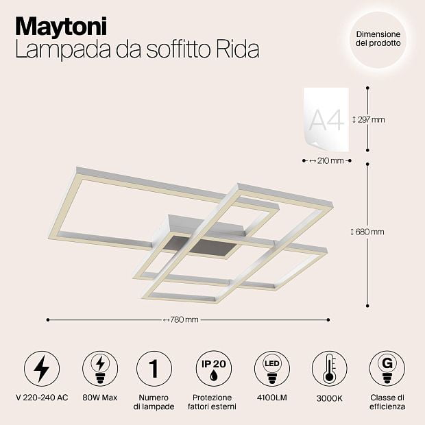 Потолочный светильник Rida MOD015CL-L80W