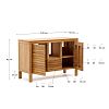 Превью Kenta Мебель для ванной комнаты из массива тика с натуральной отделкой 120 x 45 см