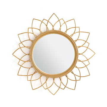 Зеркало ротанговое в форме цветка 90 см Nogu бежевый