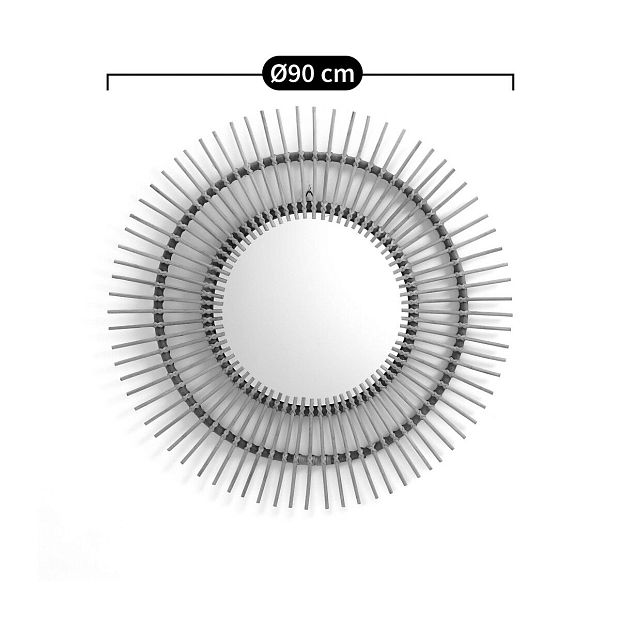 Зеркало из ротанга в форме солнца 90 см Nogu единый размер бежевый