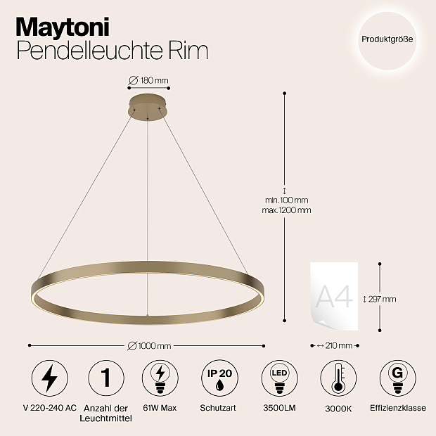 Подвесной светильник Maytoni MOD058PL-L54BS3K