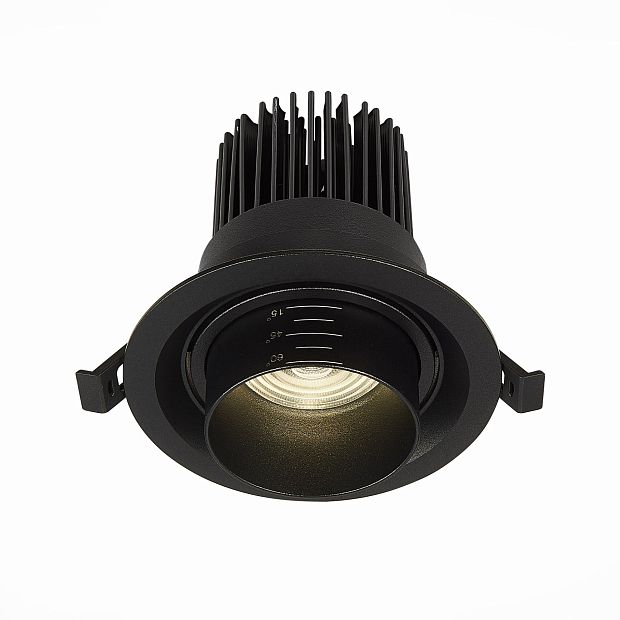 ST701.448.12 Св-к встр. Zoom Черный LED 1*12W 4000K 960Lm Ra90 15°-60° IP20 D115xH95 170-240V Встраиваемые светильники