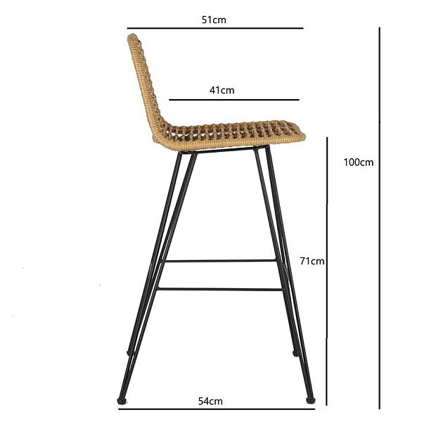 Стул барный vetle flat, ротанг