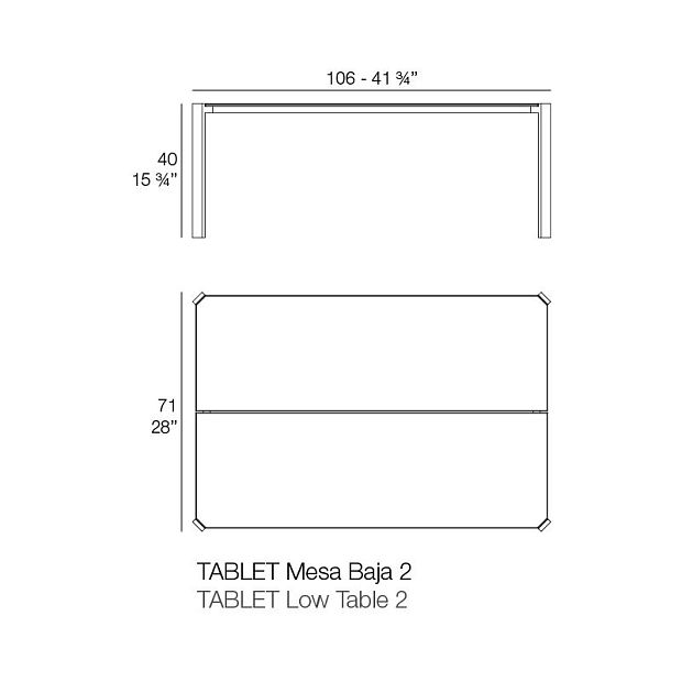 Столик Tablet 105x70 см