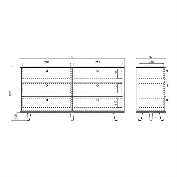 Комод Twin TW059 оливковый RAL 7003