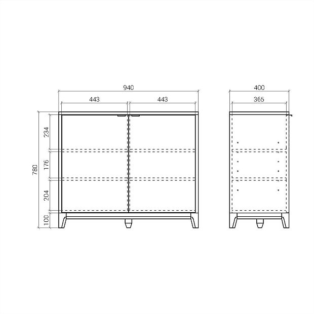 Комод Case CS027 Белёный дуб, туман RAL 7040