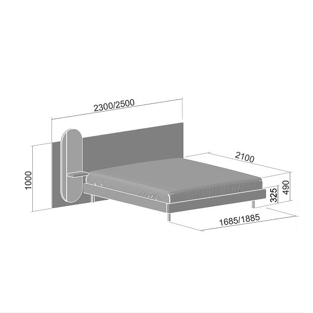 Кровать MARK 160 см матрас