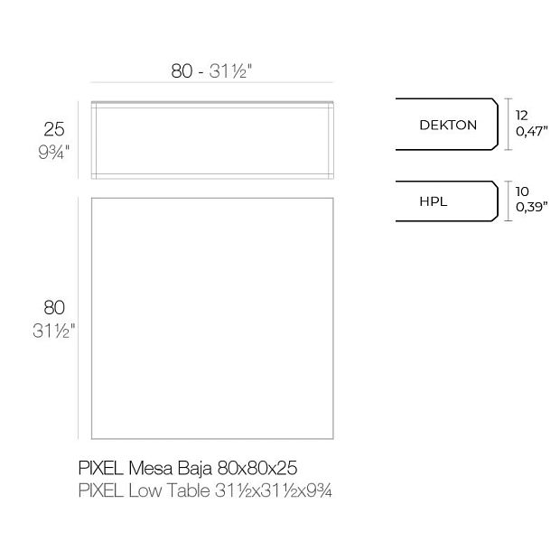 Столик Pixel 80x80x25