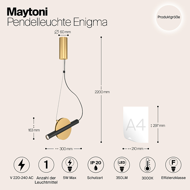 Подвесной светильник Maytoni MOD150PL-L5BS3K