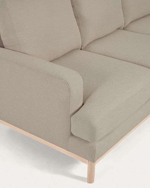 Mihaela 3-местный диван с правым шезлонгом из серого флиса 264 см