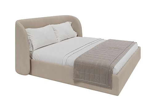 Кровать двуспальная Classic 200 см (бежевый, велюр)