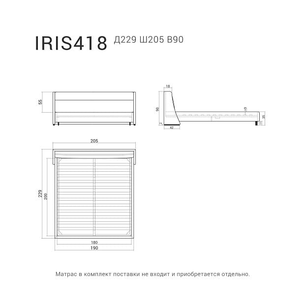 Кровать IRIS 418 Натуральный бук, Elixir 930