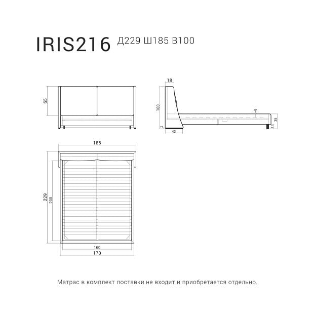 кровать IRIS 216 Натуральный бук, Teddy 29