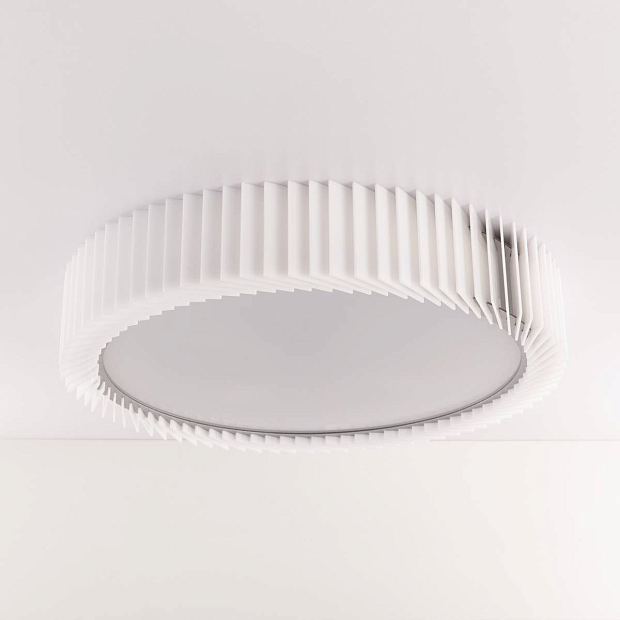 Rotor Chandelier white acrylic — M — вплотную к потолку