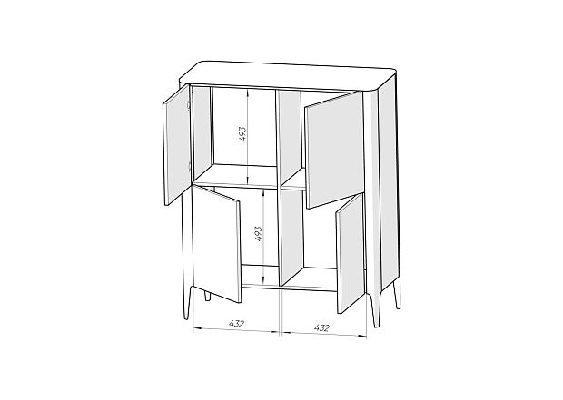 Шкаф Type 4 двери (серый)