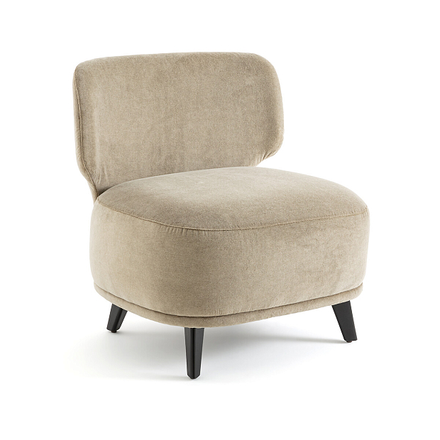Кресло каминное XL из велюра Odalie дизайн Э Галлина единый размер бежевый