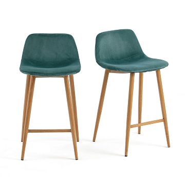 Барные стулья средней высоты комплект 2 шт Lavergne зеленый